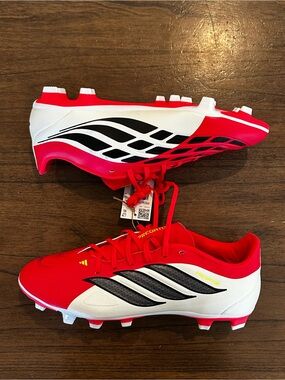 Adidas Predator Club FG/MG Soccer Cleats Red White Men’s 10 NWT No Box